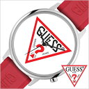 ゲス ゲス 腕時計 GUESS 時計 ハリウッド Hollywood メンズ レディース ホワイト V1003M3 正規品 ストリート ブランド 個性的 シンプル スポーツミックス 防水 ファッション スポーツ ？マーク レッド シリコン ペアウォッチ お祝い 観光 遠足 旅行