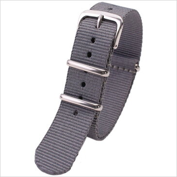 【メール便 送料無料】ナイロン ナトーベルト 腕時計 替えベルト バンド 幅 18mm NYLON NATO BELT 時計ベルト グレー メンズ レディース BT-NYL-18-GY-SV 高品質 丈夫 ミリタリー カジュアル ファッション おしゃれ ビジカジ アウトドア 入試 受験 成人式 お祝い 冬