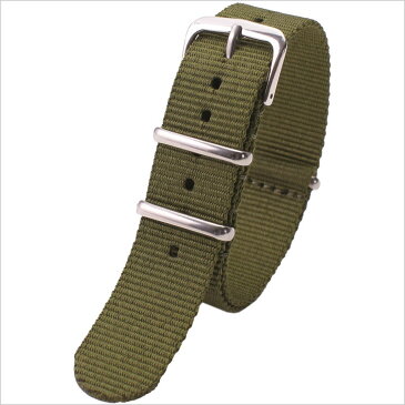 【メール便 送料無料】ナイロン ナトーベルト 腕時計 替えベルト バンド 幅 18mm NYLON NATO BELT 時計ベルト カーキ メンズ レディース BT-NYL-18-KH-SV 高品質 丈夫 ミリタリー カジュアル ファッション おしゃれ ビジカジ アウトドア 入試 受験 成人式 お祝い 冬