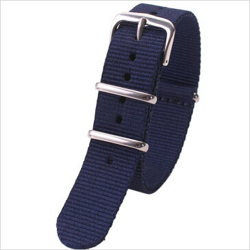 【メール便 送料無料】ナイロン ナトーベルト 腕時計 替えベルト バンド 幅 20mm NYLON NATO BELT 時計ベルト ネイビー メンズ レディース BT-NYL-20-NV-SV 高品質 丈夫 ミリタリー カジュアル ファッション おしゃれ ビジカジ アウトドア 入試 受験 お祝い 冬