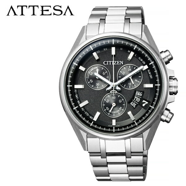 【~27日1時まで 200円引きクーポン付】シチズン アテッサ 時計 CITIZEN ATTESA 腕時計 メンズ ブラック BY0140-57E アナログ ラウンド エコ ドライブ 人気 おしゃれ クロノ ワールド タイム ファッション ブランド ビジネス 入試 受験 成人式 お祝い 冬 新社会人 プレゼントのサムネイル