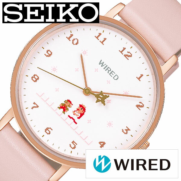 セイコー ワイアード エフ スーパーマリオ コラボ 限定モデル マリオ ピーチ姫 時計 SEIKO WIREDf 腕時計 レディース ピンク AGAK707 任天堂 ニンテンドー ファミコン ドット絵 レトロ ゲーム …