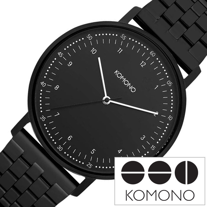 【10%OFF \1,980-円引】コモノ ルイス 腕時計 KOMONO ルイス 時計 メンズ レディース ブラック KOM-W4075 ペア お揃い コーデ ウォッチ 人気 おすすめ かわいい おしゃれ メタル メッシュ シンプル 丸 ラウンド ブランド お祝い プレゼント ギフト 新生活 観光 遠足 旅行