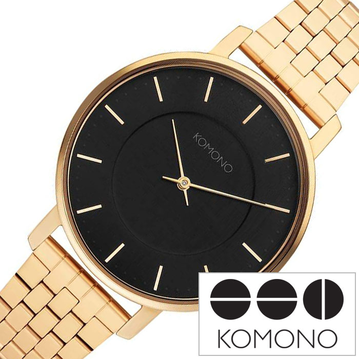 コモノ 【10%OFF \1,980-円引】コモノ ハーロウ 時計 KOMONO HARLOW 腕時計 レディース ブラック KOM-W4123 ペア お揃い コーデ ウォッチ 人気 おすすめ かわいい おしゃれ メタル メッシュ シンプル 丸 ラウンド ブランド お祝い 母の日 プレゼント ギフト 新生活 観光 遠足 旅行