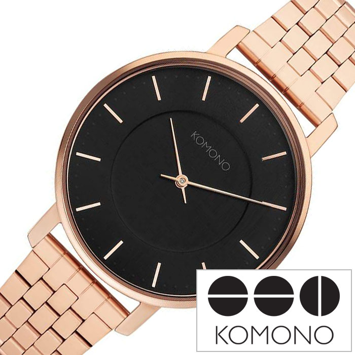 コモノ 【10%OFF \1,980-円引】コモノ ハーロウ 時計 KOMONO HARLOW 腕時計 レディース ブラック KOM-W4124 ペア お揃い コーデ ウォッチ 人気 おすすめ かわいい おしゃれ メタル メッシュ シンプル 丸 ラウンド ブランド お祝い 母の日 プレゼント ギフト 新生活 観光 遠足 旅行