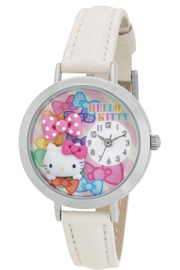 サンリオ ハローキティ 日本製 時計 Sanrio Hello Kitty 腕時計 レディース キッズ ウォッチ ホワイト MJSR-F03[アナログ かわいい おしゃれ 人気 女性 子供 ジュニアサイズ 男の子 女の子 キャラクター 誕生日 入学 卒業 祝い プレゼント ギフト小学生 中学生 高校生]