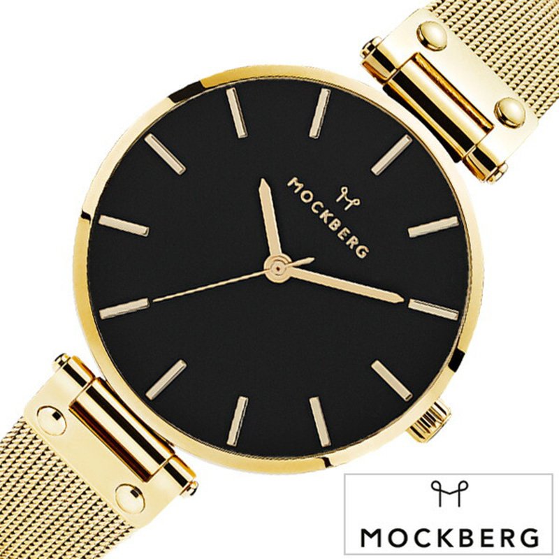 モックバーグ 時計 38mm メッシュ38 リヴァ MOCKBERG 腕時計 Mesh38 Black Livia レディース ブラック MO503 女性 ブラ...