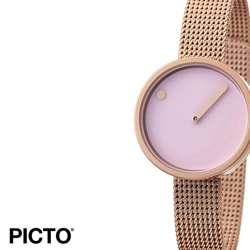 ピクト 時計 PICTO 腕時計 ローズゴールドケース アンド メッシュバンド ROSE GOLD CASE & MESH BAND レディース ピンク PIC-43344-1112 個性的 デザイン 人気 お洒落 流行 北欧 ブランド シンプル アナログ カジュアル ラウンド 冬 新社会人 プレゼント ギフトのサムネイル