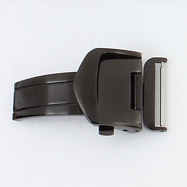 バンビ Dバックル 三つ折れプッシュ式 ベルト幅18mm対応 BAMBI 腕時計用バックル ZB0007P セイコー シチズン ダニエルウェリントン マークジェイコブス にも対応 付け替え 簡単 ブラック レザーベルト用 革ベルト 入試 受験 お祝い 冬 新社会人 プレゼント ギフト