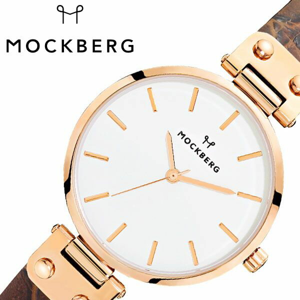 モックバーグ オリジナル 34mm 時計 MOCKBERG Original 腕時計 レディース ホワイト MO126 北欧 上品 ミニマル シック 大人 おしゃれ 人気 ブランド 女性用 彼女 妻 嫁 上品 薄型 アクセサリー シンプル 革 ローズゴールド 新社会人 プレゼント ギフト