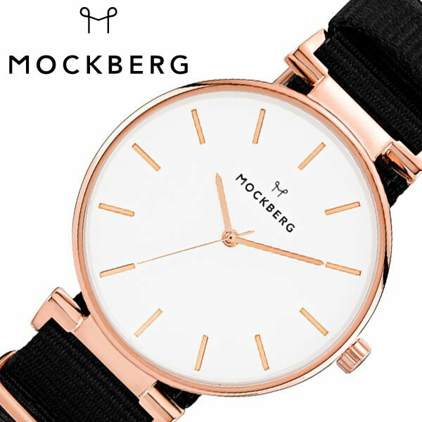 Rakuten - モックバーグ モデスト 34mm 時計 MOCKBERG Modest 腕時計 レディース ホワイト MO616 北欧 上品 ミニマル シック 大人 おしゃれ 人気 ブランド 女性用 彼女 妻 嫁 上品 薄型 アクセサリー シンプル ナイロン ローズゴールド プレゼント ギフト