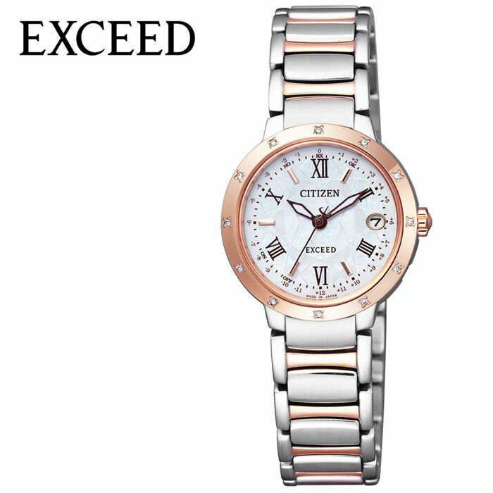 CITIZEN 腕時計 シチズン 時計 エクシード EXCEED レディース ホワイト ES9334-58W 人気 正規品 ブランド おすすめ 防水 蝶貝 パール ダイヤ 電波 ソーラー パーフェックス 電波 おしゃれ ファッション お祝い 冬 新社会人 母の日 プレゼント ギフト 父の日 観光 遠足 旅行