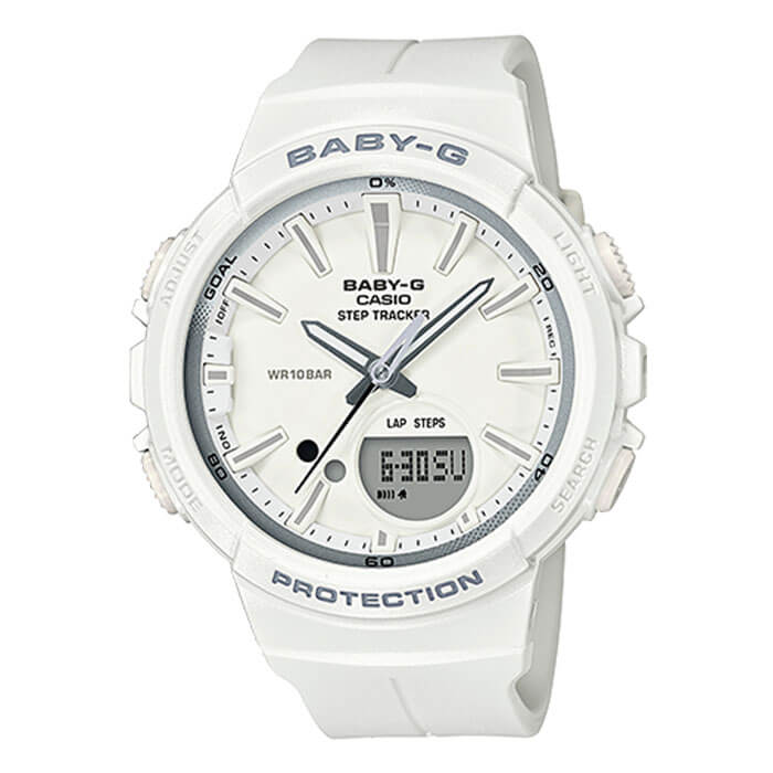 CASIO Baby-G 腕時計 カシオ ベビージー 時計 ベイビージー レディース ホワイト BGS-100SC-7AJF 防水 アナデジ ベビーG ベイビーG 歩数計 ジョギング ランニング アラーム カレンダー シンプル かわいい スポーツ 運動 プレゼント ギフト 冬 母の日