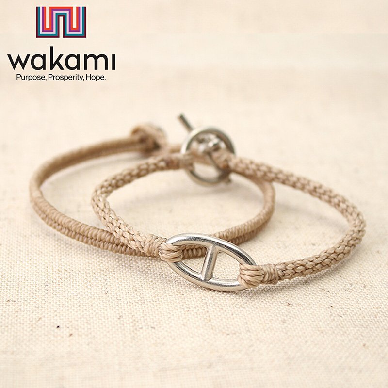 wakami ブレスレット メンズ ワカミ ブレスレット 2本セット wakami メンズ レディース 2strand ancor bracelets シンプル ベージュ WA20021 人気 おすすめ ファッション アクセサリー 男性 女性 おしゃれ 古着 シンプル 大人 ハンドメイド アウトドア キャンプ フェス 誕生日 冬 新社会人 プレゼント