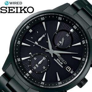 セイコー ワイアード ソーラー 時計 SEIKO WIRED 腕時計 メンズ ブラック 黒 AGAD409 人気 ブランド おすすめ おしゃれ かっこいい 大人 ビジネス オフィス カジュアル スポーツ クロノグラフ カレンダー 男性 彼氏 旦那 お父さん 誕生日 新社会人 プレゼント ギフト