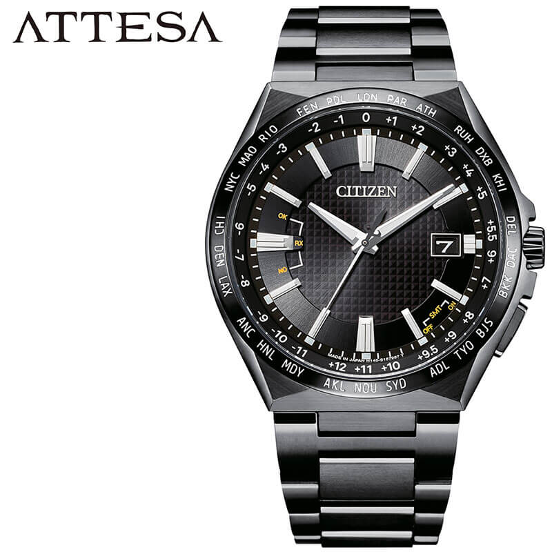 センスのいいメンズ腕時計 シチズン アテッサ アクトライン ソーラー 電波 時計 CITIZEN ATTESA ACT Line 腕時計 メンズ ブラック CB0215-51E エコドライブ 人気 ブランド おすすめ おしゃれ かっこいい エレガント グレー メタル チタン 金属 ビジネス タフ 高級 防水 機能 誕生日 観光 遠足 旅行