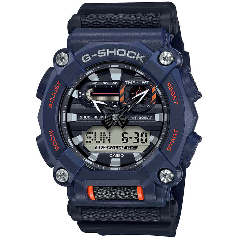 G-SHOCK カシオ 腕時計 ジーショック CASIO 時計 メンズ Gショック ネイビー オレンジ GA-900-2AJF 人気 ブランド おすすめ ラバー 防水 アナログ アウトドア キャンプ スポーツ ランニング ジョギング マラソン サイクリング 誕生日 プレゼント ギフト 冬