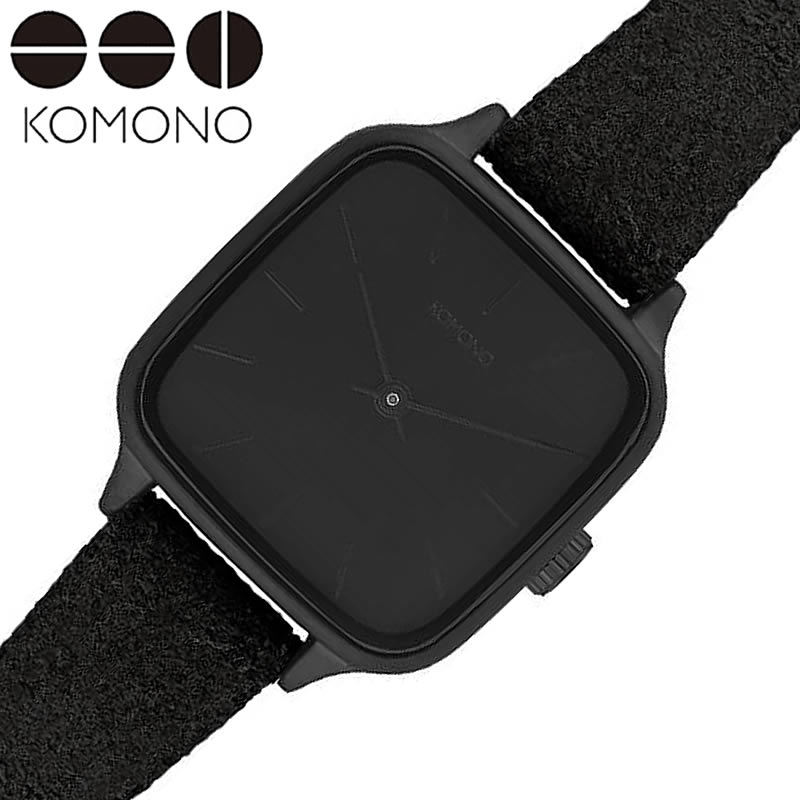 コモノ 【10%OFF \1,298-円引】コモノ 腕時計 ケイト ブラック スウェード KOMONO 時計 KATE BLACK SUEDE レディース KOM-W4262 ブランド おすすめ おしゃれ 黒 レザー 革ベルト モノトーン ファッション コーデ モード 大人 大学生 社会人 彼女 誕生日 プレゼント ギフト 観光