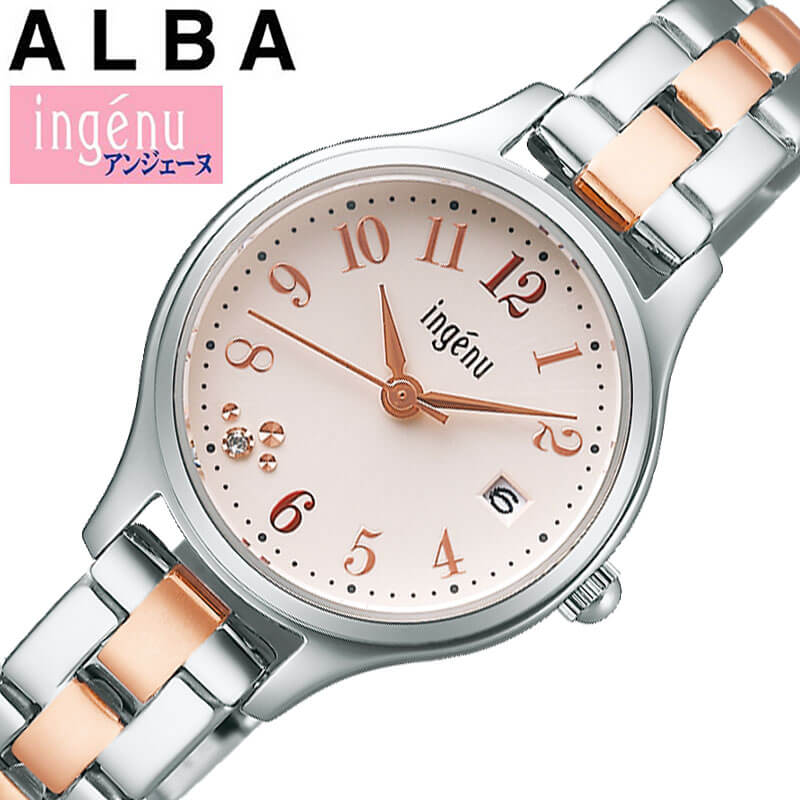 セイコー アルバ 腕時計 アンジェーヌ ハッピーセブン SEIKO ALBA ingenu Happy Seven レディース ピンク シルバー ローズゴールド 時計 クォーツ AHJK463 人気 おすすめ おしゃれ ブランド 母の日 プレゼント ギフト 観光 遠足 旅行