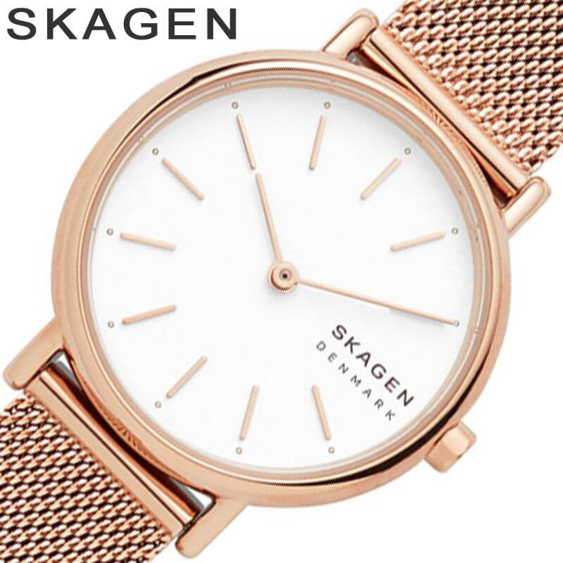 スカーゲン [ギフトに最適 ショッパー付属] スカーゲン時計 スカーゲン 腕時計 シグネチャー SKAGEN SIGNATUR レディース スカーゲン腕時計 ホワイト ローズゴールド 時計 SKW2694 北欧 シンプル 薄型 話題 人気 おすすめ おしゃれ ブランド 母の日 プレゼント ギフト 観光 遠足 旅行