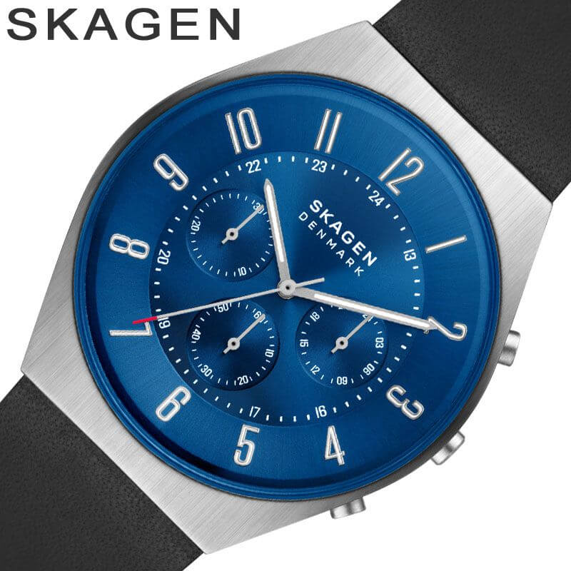  スカーゲン時計 スカーゲン 腕時計 グレーネン SKAGEN Grenen メンズ スカーゲン腕時計 ブルー ブラック 時計 SKW6820 北欧 シンプル 薄型 話題 人気 おすすめ おしゃれ ブランド 母の日 プレゼント ギフト 観光 遠足 旅行