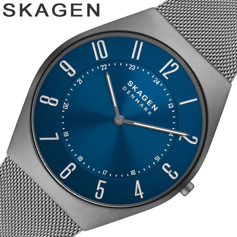  スカーゲン時計 スカーゲン 腕時計 グレーネン SKAGEN Grenen メンズ スカーゲン腕時計 ブルー チャコール 時計 SKW6829 北欧 シンプル 薄型 話題 人気 おすすめ おしゃれ ブランド 母の日 プレゼント ギフト 観光 遠足 旅行