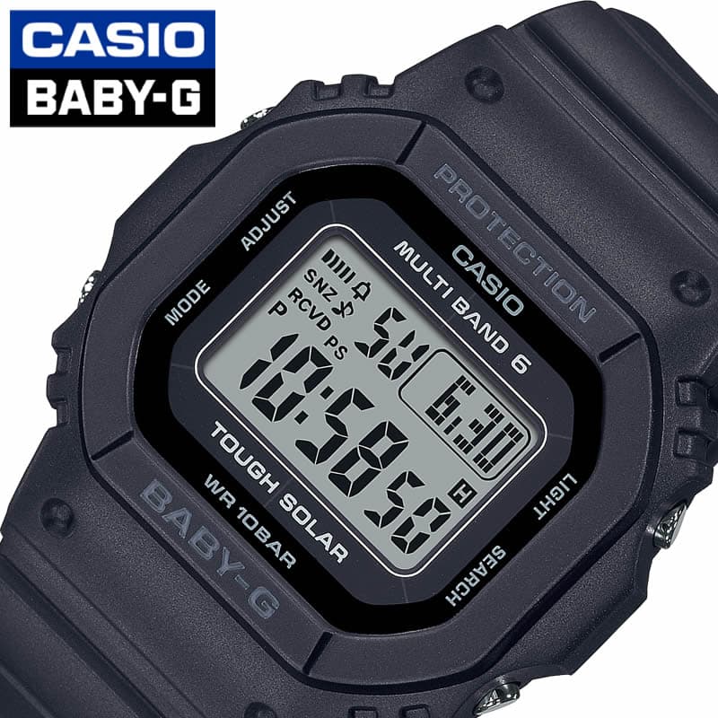 カシオ Baby-G 腕時計（メンズ） カシオ 腕時計 ベビージー 電波ソーラーモデル CASIO BABY-G レディース 液晶 ブラック 時計 電波ソーラー デジタル シンプル タフソーラー BGD-5650-1JF 人気 おすすめ おしゃれ ブランド プレゼント ギフト 防水 頑丈 アウトドア キャンプ フェス 夏フェス 観光 遠足 旅行