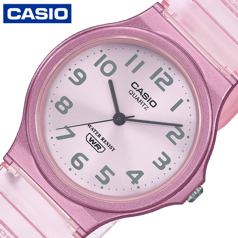 カシオ 腕時計 スタンダード カシオコレクション CASIO STANDARD レディース ピンク クリアピンク 時計 クリア 軽量 MQ-24S-4BJF 人気 おすすめ おしゃれ ブランド プレゼント ギフト 防水 頑丈 アウトドア キャンプ フェス 夏フェス 観光 遠足 旅行