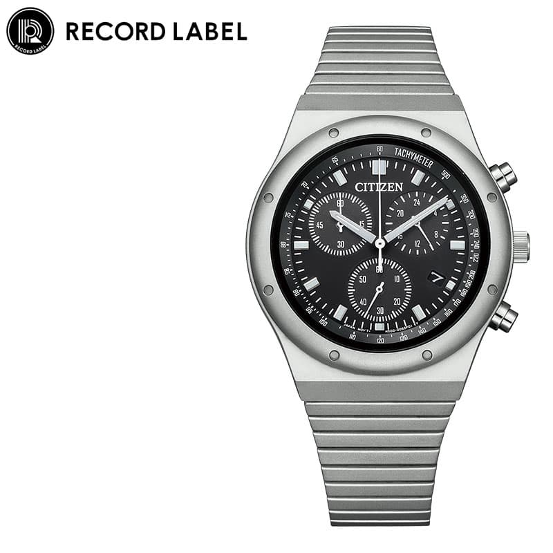 Rakuten - シチズン 腕時計 レコードレーベル CITIZEN RECORD LABEL メンズ ブラック シルバー 時計 ソーラー ビジネス オフィス シンプル 高性能 万能 知的 センス 上品 モダン 大人 こだわり 贈り物 AT2540-57E 人気 おすすめ おしゃれ ブランド プレゼント ギフト