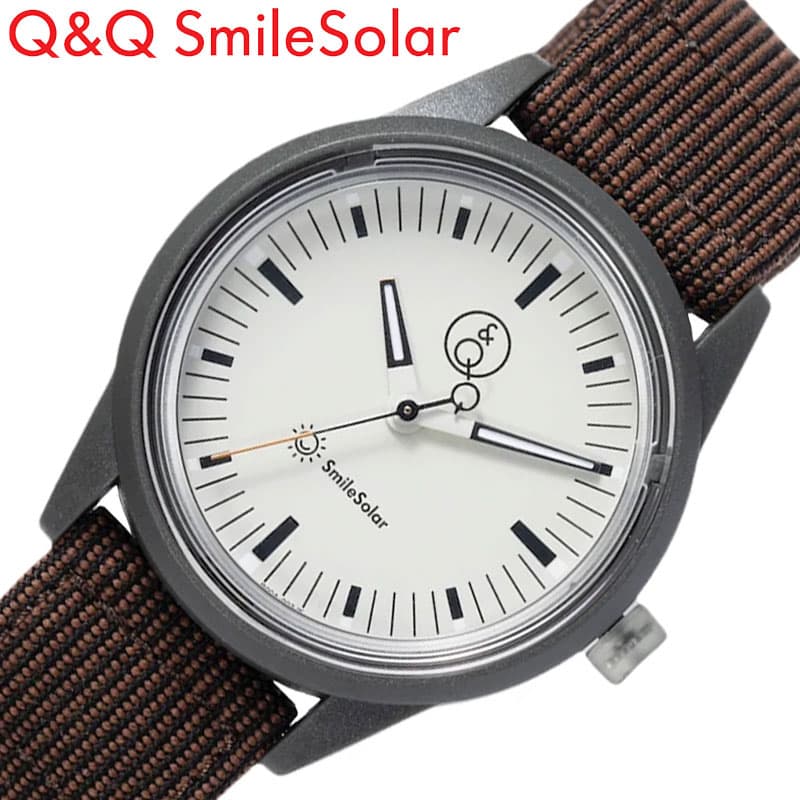 シチズン 腕時計 Q&Q 時計 きっかけの時計 Series 003 ホワイト ブラウン CITIZEN 軽い ソーラー 防水 Q&Q スマイルソーラー Smile Solar 唐茶 軽め ポップ 小さめ 子供 女の子 男の子 キッズ R00A-003JK 人気 おすすめ おしゃれ ブランド プレゼント ギフト
