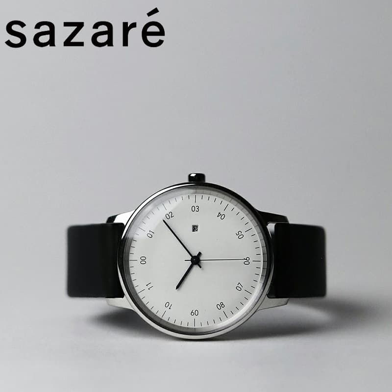 Rakuten - sazare 腕時計 サザレ 時計 SAZARE SK01 01.01.00 ユニセックス ホワイト ブラック 時計 シンプル 万能 レザー 本革 ミニマム 知的 センス 上品 モダン 大人 こだわり 国産 育てる 哲学 日本 個性 自然 人気 おすすめ おしゃれ ブランド プレゼント【 7年保証】