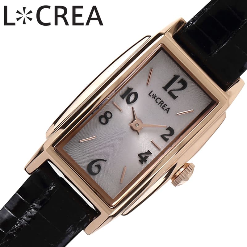 ルクレア 腕時計 レクタングル LCREA RECTANGLE レディース ピンクゴールド ブラック 時計 ソーラー ビジネス 女性 ソーラー 電池交換不要 日本製 可愛い かわいい カワイイ ファッション LC2002-PGTBK 人気 おすすめ おしゃれ ブランド プレゼント ギフト
