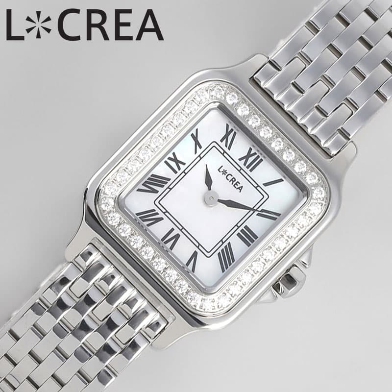 ルクレア 腕時計 キャレ キュービックジルコニア LCREA CARRE de CZ レディース シルバー 時計 ソーラー カレ ビジネス 女性 ソーラー 電池...