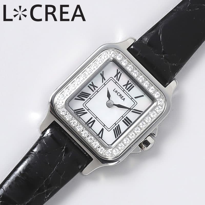 ルクレア 腕時計 キャレ キュービックジルコニア LCREA CARRE de CZ レディース シルバー ブラック 時計 ソーラー カレ ビジネス 女性 ソー...