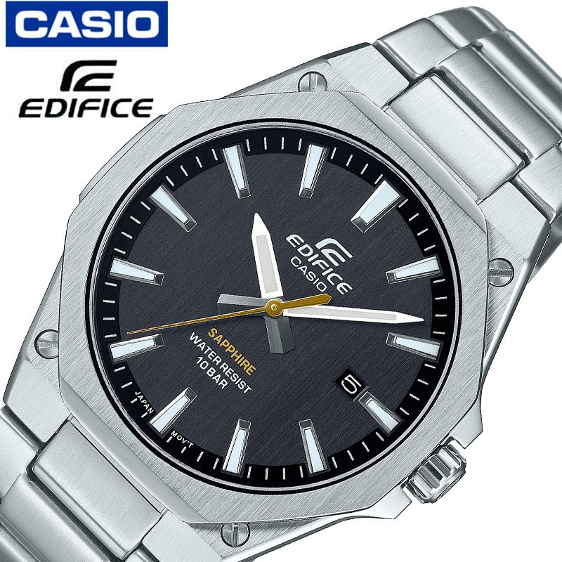 カシオ 腕時計 CASIO 時計 エディフィス EDIFICE ブラック 男性 メンズ EFR-S108DJ-1AJF メタル メタルバンド メタルベルト サファイアガラス クォーツ カジュアル 日付 薄型 軽量 アナログ 仕事 ビジネス スーツ 黒 おしゃれ ブランド プレゼント