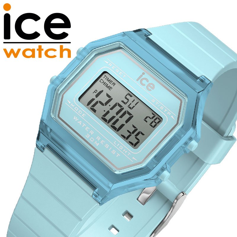 【10%OFF】アイスウォッチ 腕時計 ICEWATCH 時計 アイスデジット レトロ ICE digit retoro スカイブルー 女性 レディース シリコ...