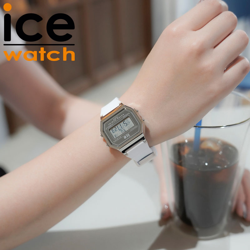 【10%OFF】アイス ウォッチ 腕時計 アイスデジット レトロ メタル ICE WATCH シルバー ICE digit retro METAL レディース ...