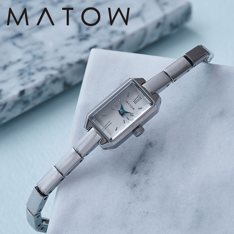 Rakuten - マトウ 腕時計 MATOW 時計 清月 ミニスクエア Tsuki Collection MINISQUARE レディース 腕時計 シルバー ホワイト クォーツ ronda MW005004 人気 おすすめ おしゃれ ブランド プレゼント ギフト カジュアル ファッション 見やすい 華奢 女性らしい 着け心地