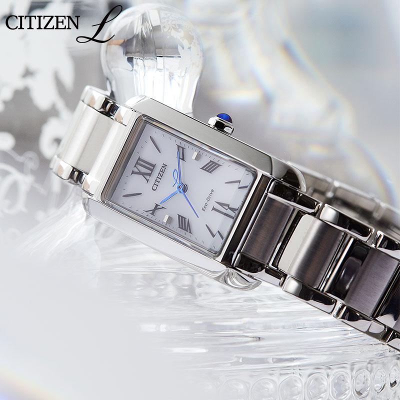 樂天商城 - シチズン 腕時計 CITIZEN 時計 シチズンエル CITIZEN L レディース 腕時計 スクエア ステンレス ベルト ホワイト ソーラー EW5620-55A シンプル 華奢 高級感 かわいい カジュアル ビジネス ファッション 恋人 夫婦 人気 おすすめ おしゃれ ブランド プレゼント ギフト