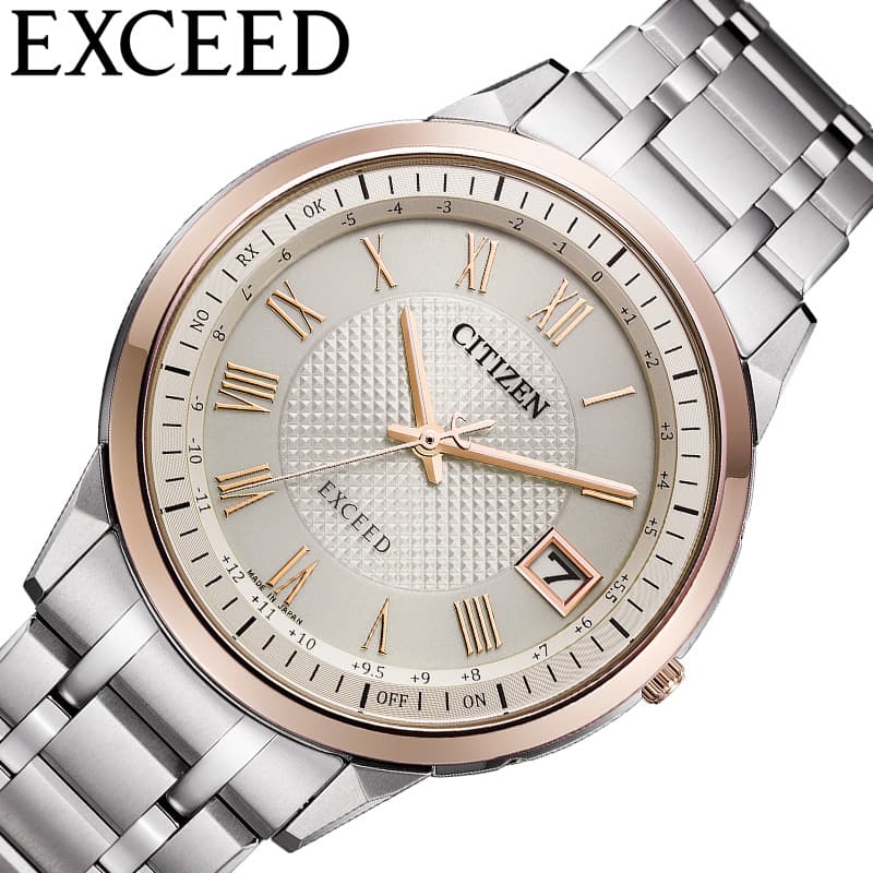 シチズン 腕時計 CITIZEN 時計 エクシード EXCEED メンズ 腕時計 ベージュ 電波 ソーラー チタン メタル ベルト シルバー CB1145-67A シンプル カジュアル かっこいい ファッション 記念日 誕生日 彼氏 夫 恋人 夫婦 人気 おすすめ おしゃれ ブランド プレゼント ギフト