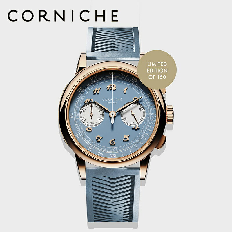 コーニッシュ 腕時計 ヘリテージ・クロノグラフ CORNICHE Heritage Chronograph メンズ ビサージュブルー ラバー ベルト 時計 CW-107702 シンプル かっこいい カジュアル ビジネス 彼氏 夫 誕生日 記念日 人気 おすすめ おしゃれ ブランド プレゼント ギフト【正規品】