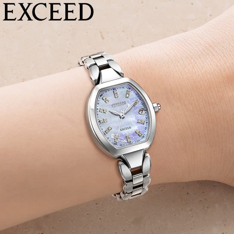 シチズン 腕時計 エクシード CITIZEN EXCEED レディース ホワイト チタン ベルト シルバー 時計 電波 ソーラー ES9481-53N シンプル かわいい カジュアル オフィス ビジネス 彼女 妻 恋人 夫婦 記念日 誕生日 人気 おすすめ おしゃれ ブランド プレゼント ギフト【正規品】