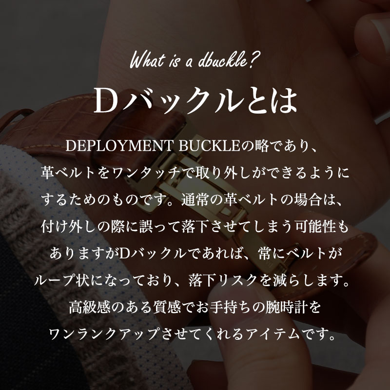 【簡単着脱で落下を防止】Dバックル 三つ折れ タイプ ディー バックル 高品質 ステンレス 留め具 尾錠 片開き シルバー プッシュ式 時計ベルト 時計バンド 腕時計 ベルト 高級 時計 交換 幅 22mm 20mm 18mm 人気 おすすめ メンズ 男性 バンビ Bambi 316L 観光 遠足 旅行 2