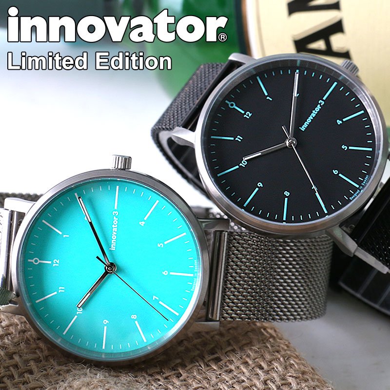 [当店限定ベルトセット]イノベーター 時計 38mm innovator エンケル 腕時計 メンズ レディース ターコイズ ブルー エメラルド ブルー ..