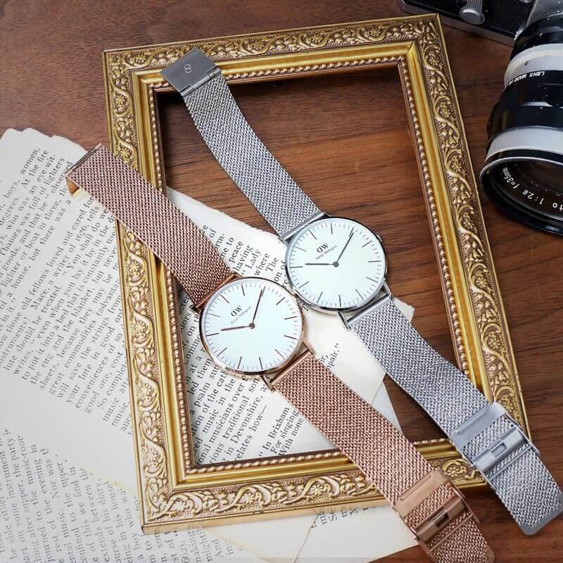 [ダニエルウェリントン 36mm 対応] アンティーク メタル メッシュ ストラップ 18mm...