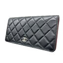 CHANEL シャネル 長財布 美品 マトラッセ タイムレス クラシック A31509 ラムスキン レザー ブラック 11番台シリアル 財布 ロングウォレット ココマーク ABランク 鑑定済 中古
