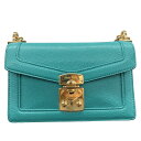 【中古】【Aランク】MIU MIU コンフィデンシャル マドラス CONFIDENTIAL MADRAS 5BD083 GIADA グリーン やぎ革 ゴート レ...