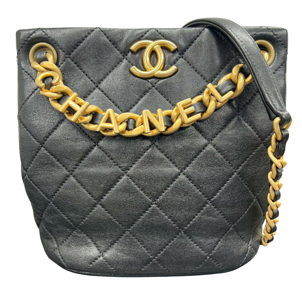 樂天商城 - 【最終価格】CHANEL 希少 極美品 シャネル マトラッセ スモール バケットバッグ ショルダーバッグ AS3873 ラムスキン レザー 新型シリアルプレート ブラック チェーンショルダーバッグ 巾着 ロゴ ゴールド金具 ココマーク Aランク 鑑定済 中古 シャネルバッグ