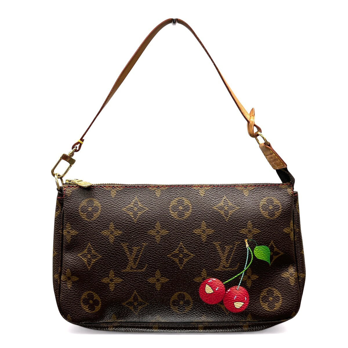 Rakuten - 【6/9価格改定】LOUIS VUITTON 美品 ルイヴィトン ポシェット アクセソワール モノグラム チェリー ショルダーバッグ M95008 PVC ヌメ革 レザー SL0015 ブラウン レッド ハンドバッグ ミニバッグ 村上隆 TM Y2K LV ヴィトン ABランク 中古 鑑定済 ヴィトンバッグ