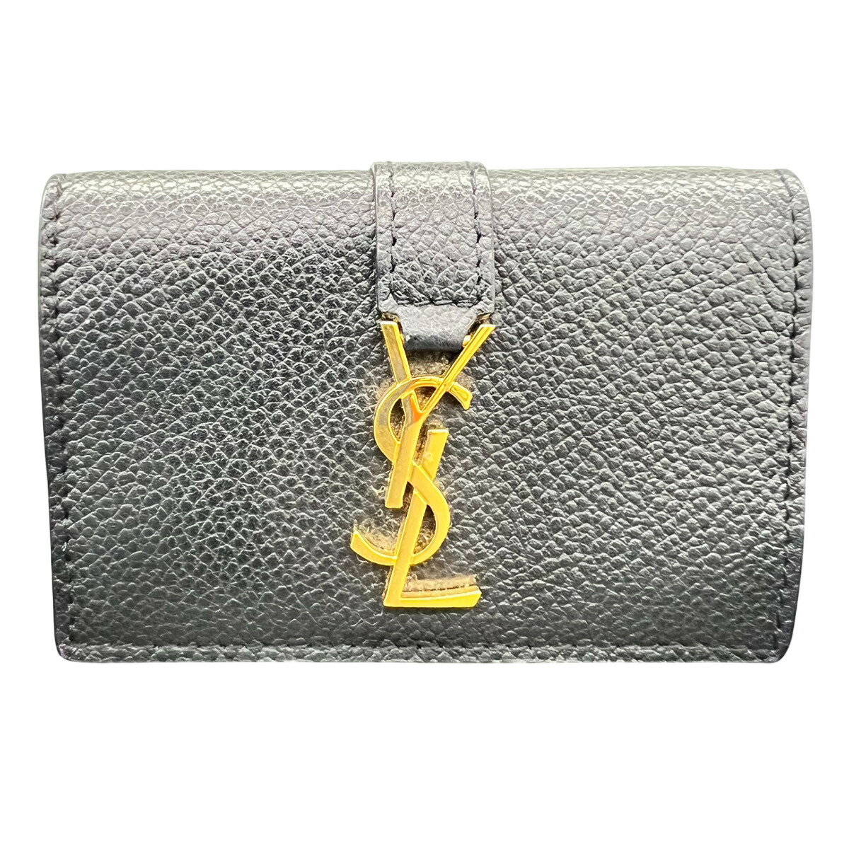 樂天商城 - 【6/16価格改定】SAINT LAURENT 極美品 サンローラン オリガミ タイニー ウォレット 三つ折り財布 669959 レザー ブラック コンパクトウォレット ミニウォレット カサンドラ イヴサンローラン YSL Aランク 中古 鑑定済 サンローラン財布